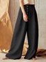 Women Plain Long Elastic Waist Pants Casual Spring/Fall Trousers