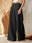 Women Plain Long Elastic Waist Pants Casual Spring/Fall Trousers