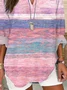 Women Abstract Long Sleeve Blouse Spring/Fall Printing V Neck Daily Casual Top