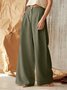 Women Plain Long Elastic Waist Pants Casual Spring/Fall Trousers