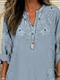 Women Floral Long Sleeve Blouse Spring/Fall Printing V Neck Daily Casual Top