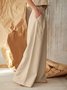 Women Plain Long Elastic Waist Pants Casual Spring/Fall Trousers