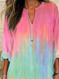 Women Abstract Long Sleeve Blouse Spring/Fall Printing V Neck Daily Casual Top