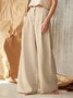 Women Plain Long Elastic Waist Pants Casual Spring/Fall Trousers