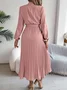 Women Plain Short Sleeve Summer Split Joint Dress Stand Collar Daily Vintage Maxi Tank A-Line Dress