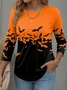 Women Halloween Long Sleeve Tee T-shirt Crew Neck Vintage Spring/Fall Top