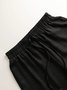 Women Plain Split Joint Two-Piece Set Daily Long Sleeve Casual Spring/Fall Top With Pants Matching Set