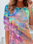Women Abstract Long Sleeve Tee T-shirt Crew Neck Printing Casual Spring/Fall Graphic Tee Top