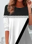 Women Abstract Long Sleeve Tee T-shirt Crew Neck Printing Casual Spring/Fall Graphic Tee Top