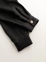 Women Plain Split Joint Two-Piece Set Daily Long Sleeve Casual Spring/Fall Top With Pants Matching Set