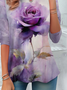 Women Abstract Long Sleeve Tee T-shirt Crew Neck Printing Casual Spring/Fall Graphic Tee Top