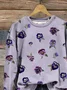 Women Floral Crew Neck Printing Casual Spring/Fall Long Sleeve Sweatshirt