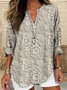 Women Floral Long Sleeve Blouse Spring/Fall Printing V Neck Daily Casual Top
