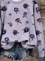 Women Floral Crew Neck Printing Casual Spring/Fall Long Sleeve Sweatshirt