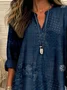 Women Abstract Long Sleeve Blouse Spring/Fall Printing V Neck Daily Casual Top