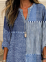 Women Abstract Long Sleeve Blouse Spring/Fall Printing V Neck Daily Casual Top