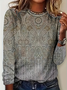 Women Paisley Long Sleeve Tee T-shirt Crew Neck Printing Casual Spring/Fall Graphic Tee Top