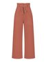 Women Plain Long Elastic Waist Pants Casual Spring/Fall Trousers
