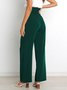 Women Plain Long Elastic Waist Pants Casual Spring/Fall Trousers