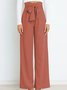 Women Plain Long Elastic Waist Pants Casual Spring/Fall Trousers