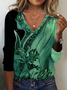 Women Floral Long Sleeve Tee T-shirt V Neck Printing Casual Spring/Fall Graphic Tee Top