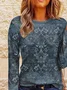 Women Floral Long Sleeve Tee T-shirt Crew Neck Printing Casual Spring/Fall Graphic Tee Top