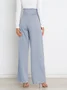 Women Plain Long Elastic Waist Pants Casual Spring/Fall Trousers