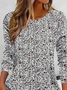 Women Floral Long Sleeve Tee T-shirt Crew Neck Printing Casual Spring/Fall Graphic Tee Top