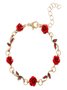 French Retro Flower Jewelry Set Romantic Rose Bracelet Niche Versatile High-end Necklace 3-piece Set