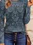 Women Floral Long Sleeve Tee T-shirt Crew Neck Printing Casual Spring/Fall Graphic Tee Top