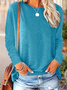 Women Plain Long Sleeve Tee T-shirt Crew Neck Printing Casual Spring/Fall Graphic Tee Top