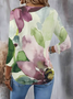 Women Floral Long Sleeve Tee T-shirt Crew Neck Printing Casual Spring/Fall Graphic Tee Top