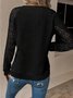 Women Geometric Long Sleeve Tee T-shirt Crew Neck Jacquard Vintage Spring/Fall Top