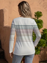 Women Striped Long Sleeve Tee T-shirt Crew Neck Printing Casual Spring/Fall Graphic Tee Top
