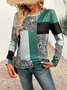 Women Abstract Long Sleeve Tee T-shirt Crew Neck Printing Casual Spring/Fall Graphic Tee Top