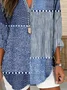 Women Abstract Long Sleeve Blouse Spring/Fall Printing V Neck Daily Casual Top