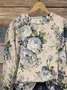 Women Floral Crew Neck Printing Casual Spring/Fall Long Sleeve Sweatshirt
