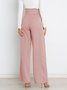 Women Plain Long Elastic Waist Pants Casual Spring/Fall Trousers
