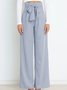 Women Plain Long Elastic Waist Pants Casual Spring/Fall Trousers