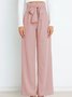Women Plain Long Elastic Waist Pants Casual Spring/Fall Trousers