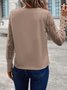 Women Floral Crew Neck Jacquard Vintage Spring/Fall Long Sleeve Sweatshirt