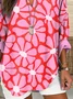 Women Floral Long Sleeve Blouse Spring/Fall Printing V Neck Daily Casual Top