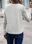 Women Floral Crew Neck Jacquard Vintage Spring/Fall Long Sleeve Sweatshirt
