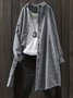 Women Striped Long Sleeve Shirt Spring/Fall Printing Stand Collar Daily Casual Top