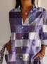 Women Floral Long Sleeve Shirt Spring/Fall Buckle Shirt Collar Regular Sleeve Daily Casual Top