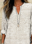 Women Abstract Long Sleeve Blouse Spring/Fall Printing V Neck Daily Casual Top