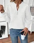 Women Plain V Neck Casual Spring/Fall Long Sleeve Sweatshirt