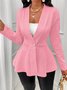 Women Spring/Fall Outerwear Vintage Jacquard Geometric Long Sleeve Half Open Collar Jacket