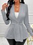Women Spring/Fall Outerwear Vintage Jacquard Geometric Long Sleeve Half Open Collar Jacket