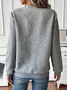 Women Plain V Neck Casual Spring/Fall Long Sleeve Sweatshirt